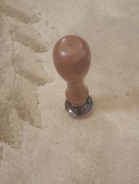 Pier 1 Brown Wooden Calligraphy "R" Wax Stamp with Dark Base